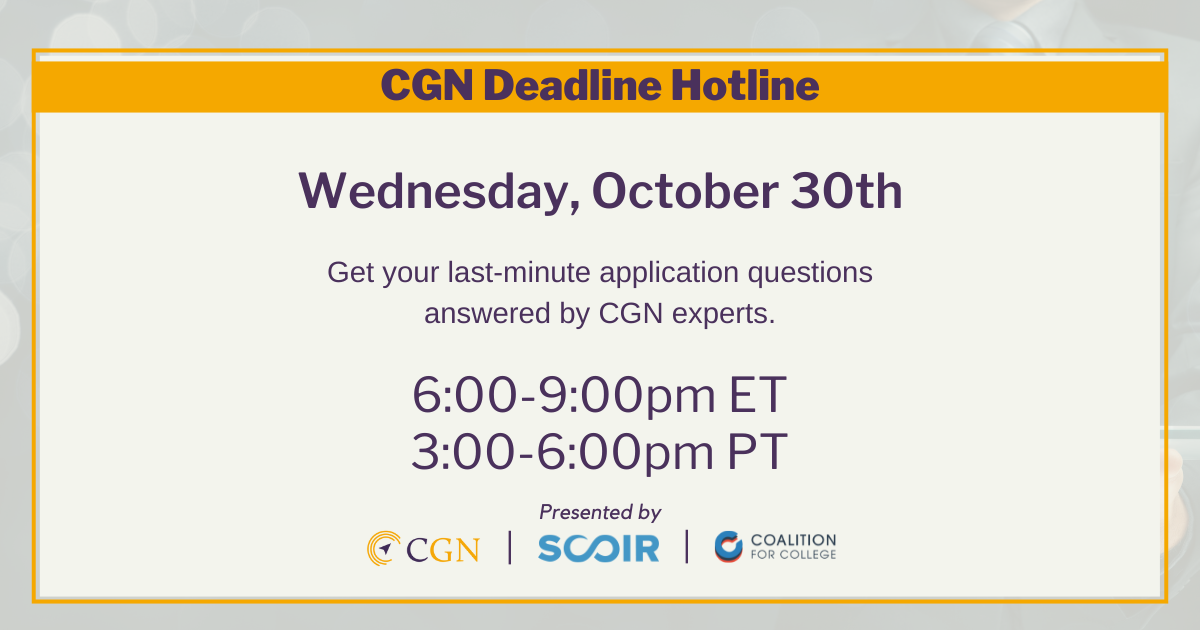 CGN Deadline Hotline SCOIR_CoalitionCollege