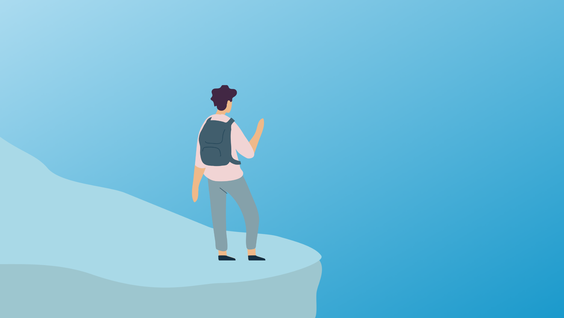 Interested in a Gap Year? Why It Might Be the Best Decision for You - illustration of student standing on cliffside looking out into the distance