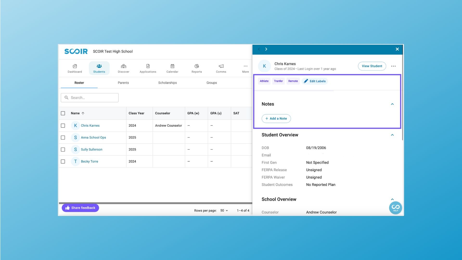 For Counselors: Labels & Notes in the Reimagined Counselor Experience