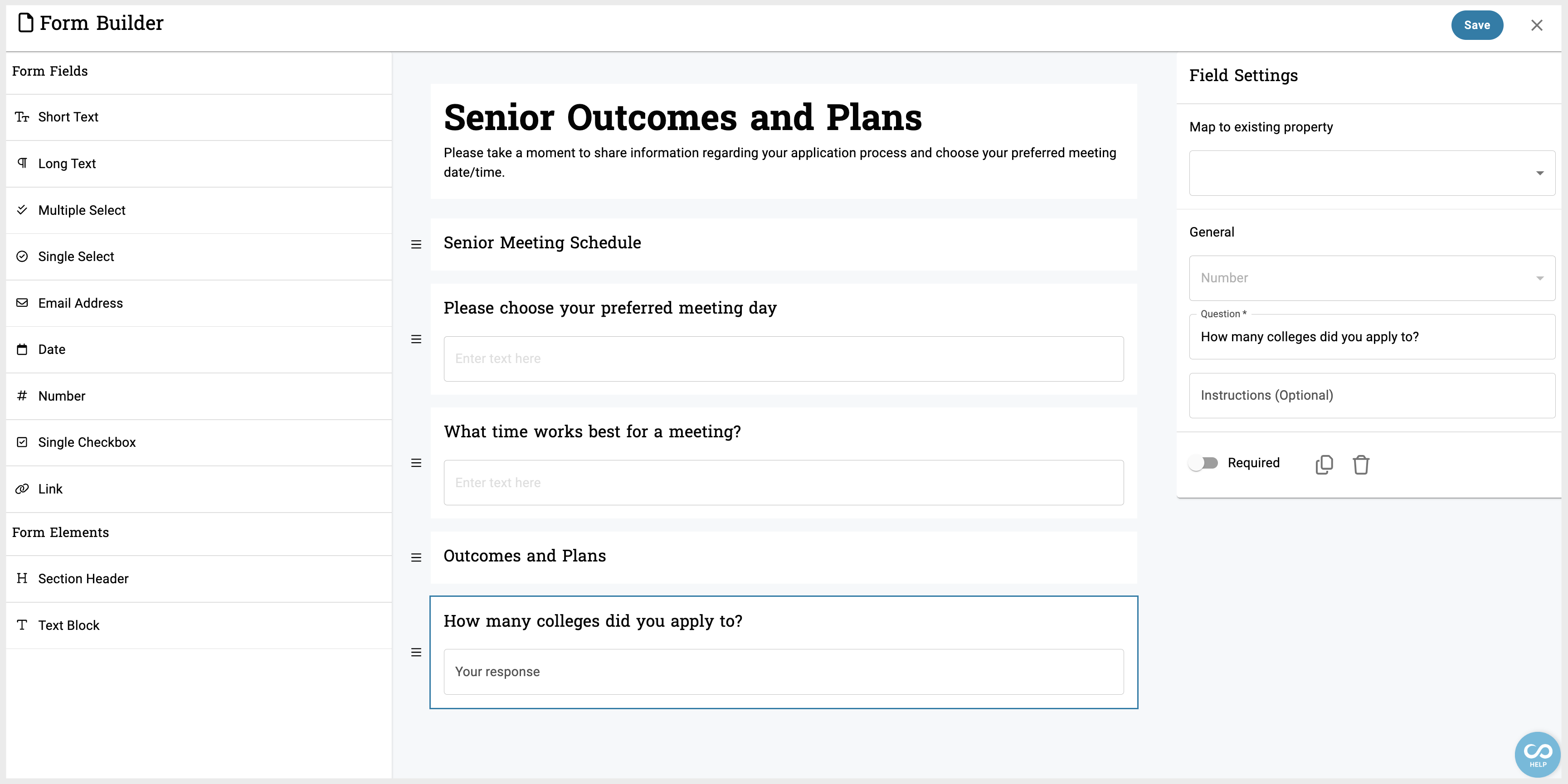 career readiness for middle and high schools early access - form builder in Scoir