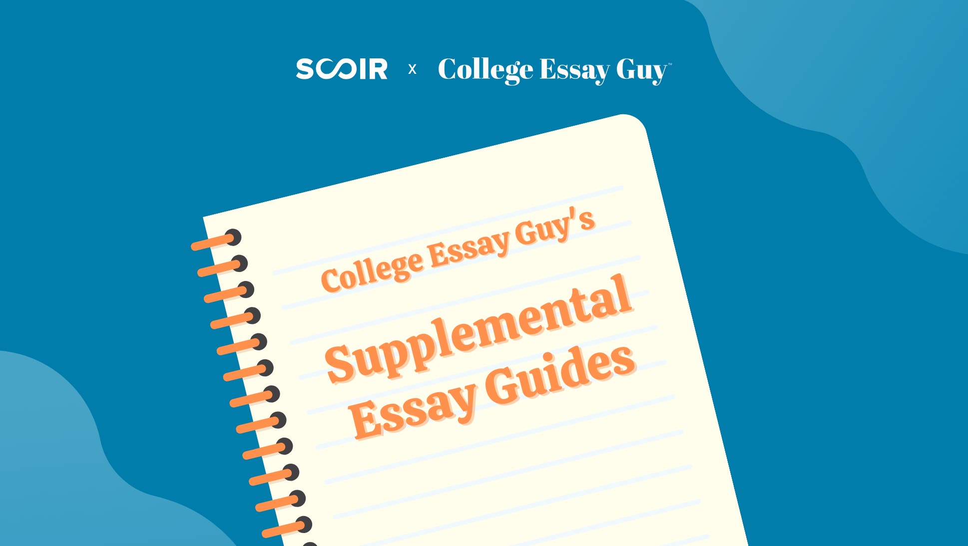 What is a Supplemental Essay + Supplemental Essay Guides from College Essay Guy - notebook with supplemented essay guides from College Essay Guy